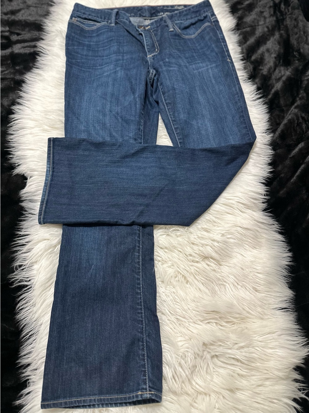 Eddie Bauer Classic Women's Dark Blue Barely Boot-Cut Jeans